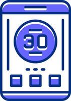 Battery Filled Slip Style Icon vector