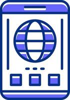 Globe Filled Slip Style Icon vector