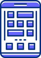 Grid Filled Slip Style Icon vector
