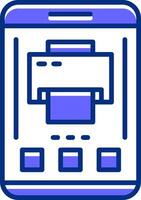 Printer Filled Slip Style Icon vector