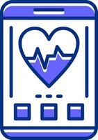 Heartbeat Filled Slip Style Icon vector