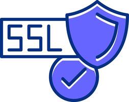 SSL Certificate Filled Slip Style Icon vector