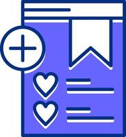 Add to Wishlist Filled Slip Style Icon vector