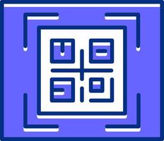QR Code Filled Slip Style Icon vector