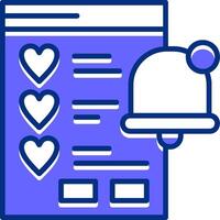 Wishlist Notification Filled Slip Style Icon vector