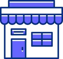 Storefront Filled Slip Style Icon vector
