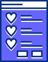 Wishlist Filled Slip Style Icon vector
