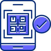 QR code payment Filled Slip Style Icon vector
