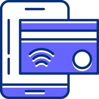 NFC payment Filled Slip Style Icon vector