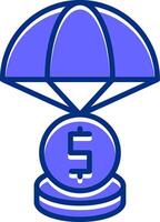 Bailout Filled Slip Style Icon vector