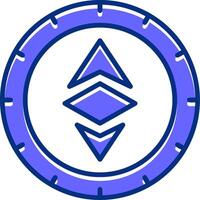 Ethereum Filled Slip Style Icon vector