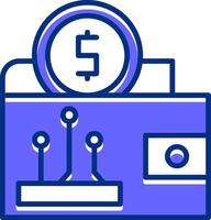 Digital wallet Filled Slip Style Icon vector