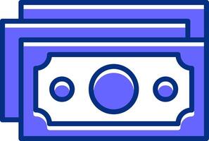 Banknotes Filled Slip Style Icon vector