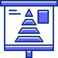 Pyramid Chart Filled Slip Style Icon vector