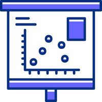 Scatter Graph Filled Slip Style Icon vector
