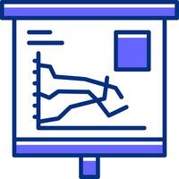 Multiple Line Graph Filled Slip Style Icon vector