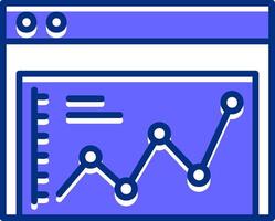 Website Falling Statistics Filled Slip Style Icon vector