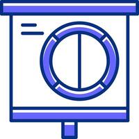 Half Pie Chart Filled Slip Style Icon vector