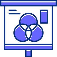 Venn Diagram Filled Slip Style Icon vector