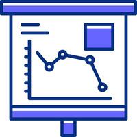 Falling Line Graph Filled Slip Style Icon vector