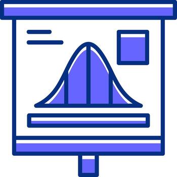 Bell Curve Graph Filled Slip Style Icon vector