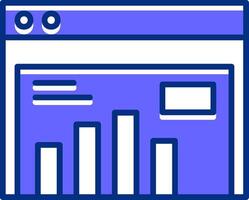 Website Statistics Filled Slip Style Icon vector