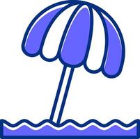 Parasol Filled Slip Style Icon vector