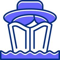 Beach reading Filled Slip Style Icon vector