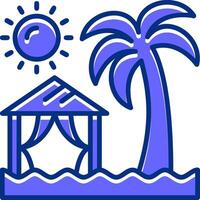 Beach camping Filled Slip Style Icon vector