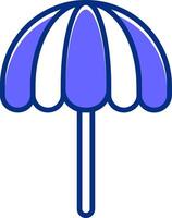Beach umbrella Filled Slip Style Icon vector