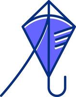 Kite Filled Slip Style Icon vector