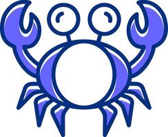 Crab Filled Slip Style Icon vector