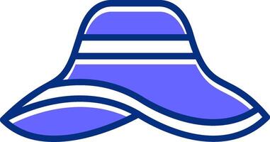 Sun hat Filled Slip Style Icon vector