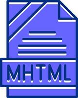 MHTML Filled Slip Style Icon vector