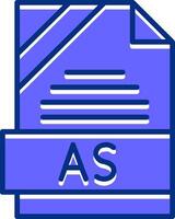 AS Filled Slip Style Icon vector