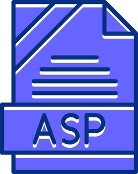 ASP Format Filled Slip Style Icon vector