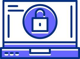 Unlock Filled Slip Style Icon vector