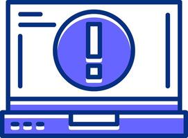 Warning Filled Slip Style Icon vector