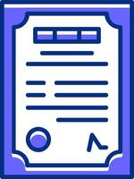 Contract Filled Slip Style Icon vector