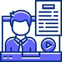 In-Person Interview Filled Slip Style Icon vector