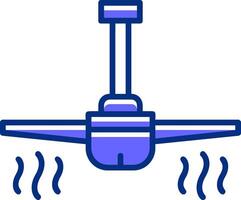 Ceiling fan Filled Slip Style Icon vector
