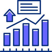 Bar chart Filled Slip Icon Style vector