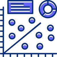 Scatter plot Filled Slip Icon Style vector