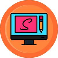 Sketching Line Filled Circle vector