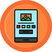 High Fidelity Wireframe Line Filled Circle vector