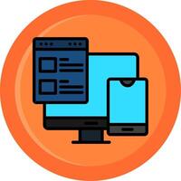 Responsive Web Design Line Filled Circle vector