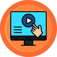 Button Line Filled Circle vector