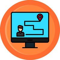 Customer Journey Map Line Filled Circle vector