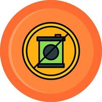 No Fossil Fuels Line Filled Circle vector