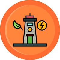 Tidal Power Line Filled Circle vector